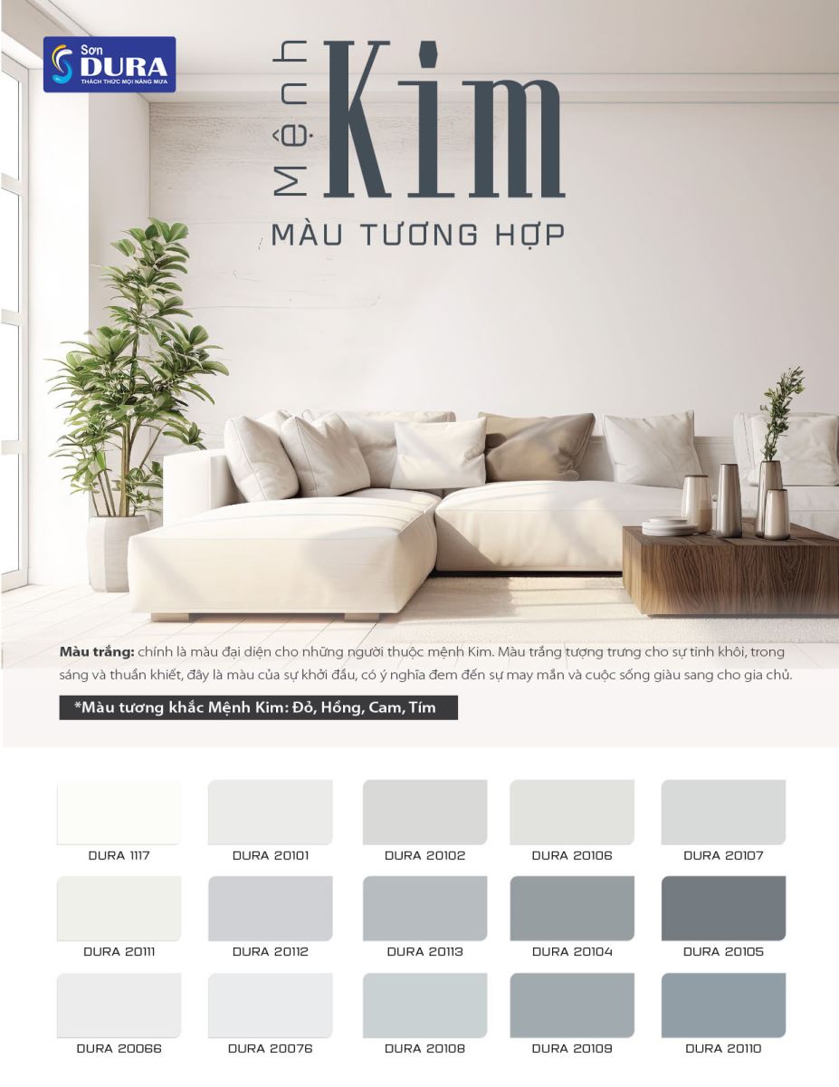 mệnh kim sơn nhà màu gì 
