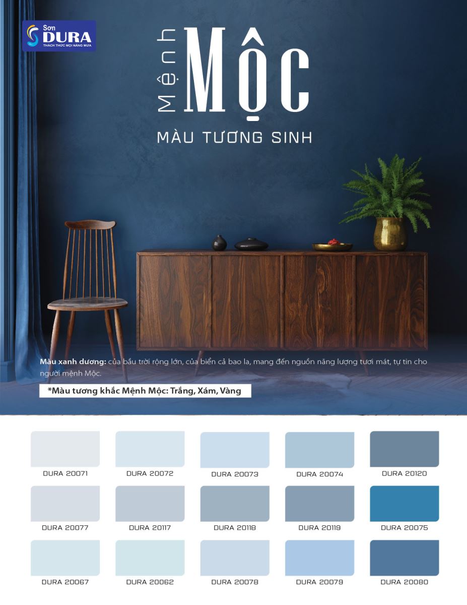 mệnh mộc sơn nhà màu gì 