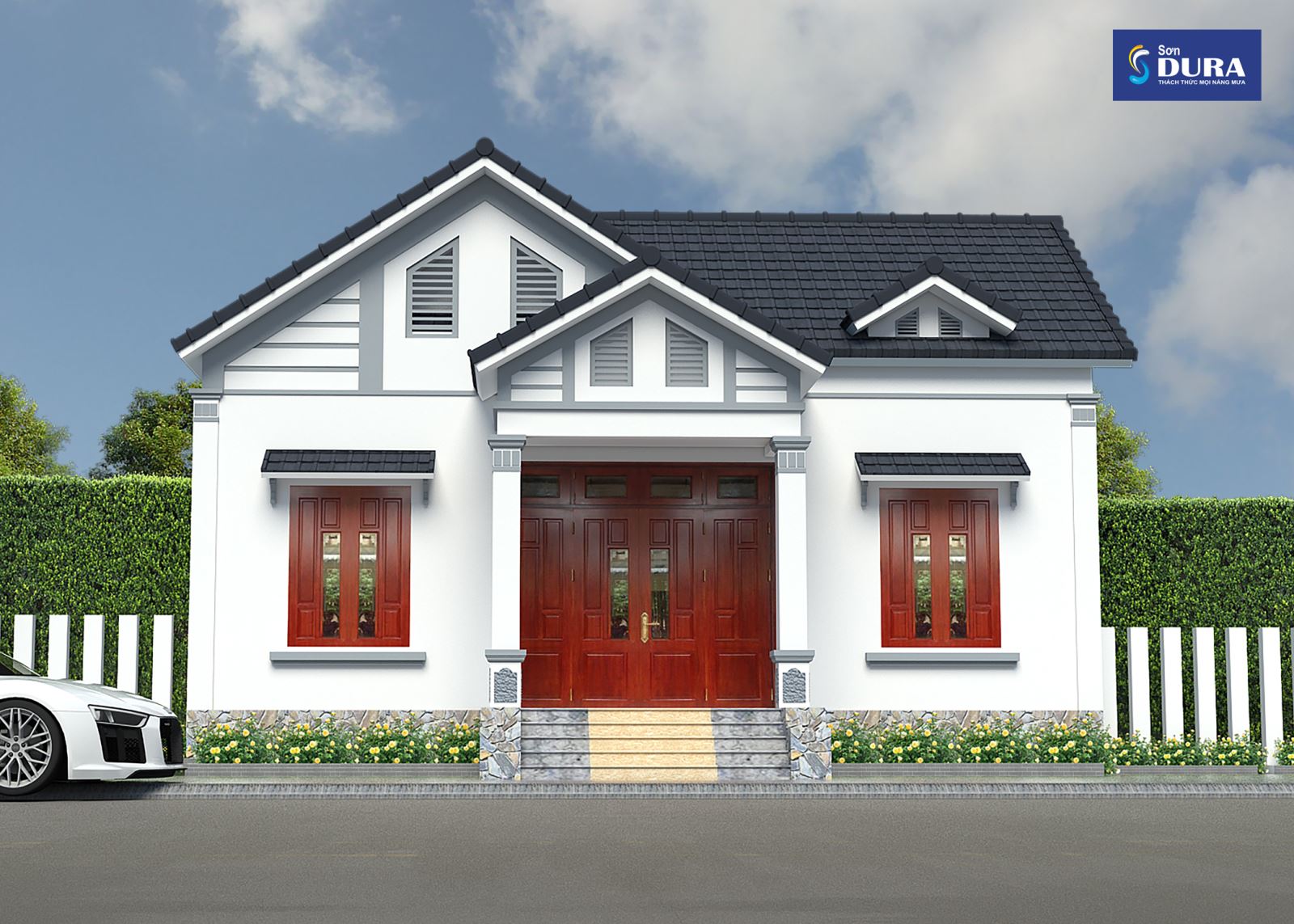 phối màu sơn nhà cấp 4 